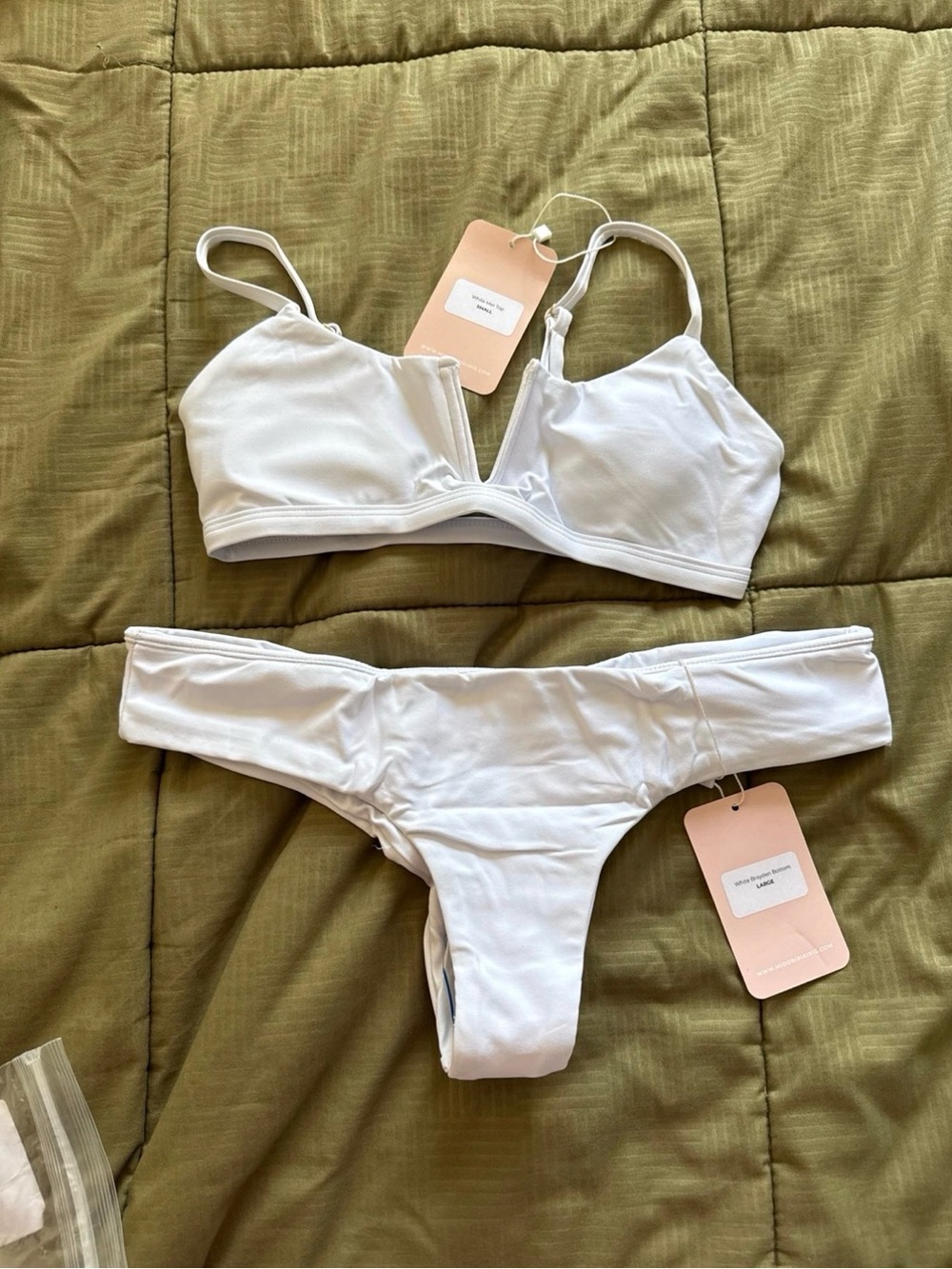 Midori White V-Wire Bralette Bikini Set